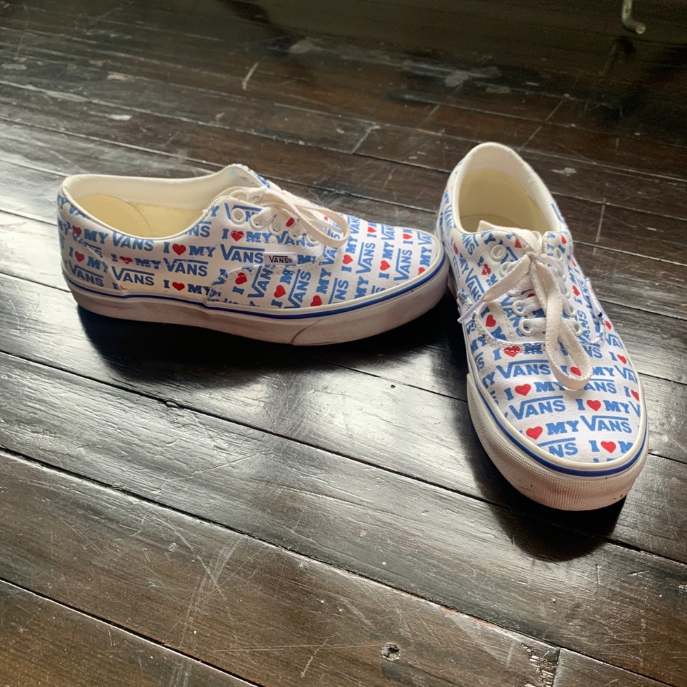 VANS I love my vans print Limited Edition Vans Sneakers size W8 - Picture 2 of 6
